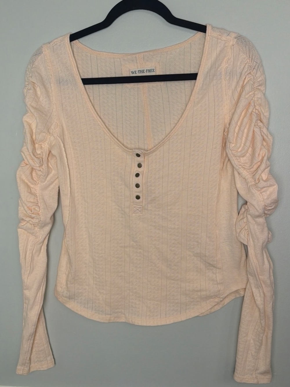 Free People We The Free Hope Peach Henley Top